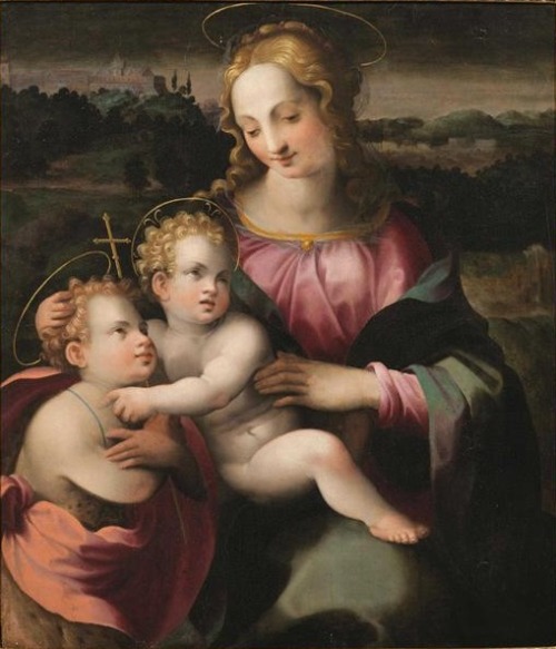 Francesco Brina, Madonna and Child with Young St. John, 1500s