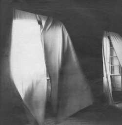 vivipiuomeno1:  Felix-Gonzalez Torres, Untitled (Blue Curtains), 1989-91, 5 light blue curtains, dimensions vary. Installation view at Castello di Rivara, July 8, 1991
