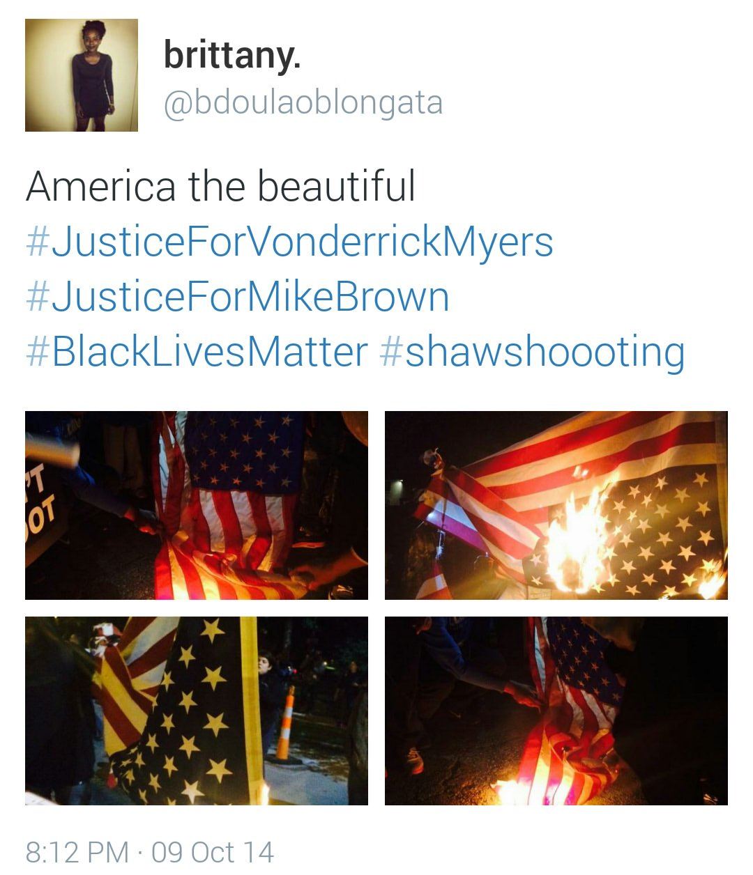 land-of-propaganda:  BREAKING NEWS  Protesters burn the American flag in honor of