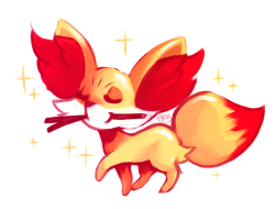 little-amb: Little Fennekin proudly carrying