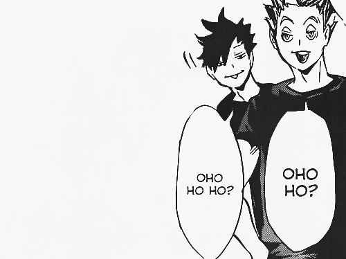songohans:  haikyuu!! faves↳ “should i be making a retort to that?” - “go head, they’ll keep this up indefinitely otherwise.”