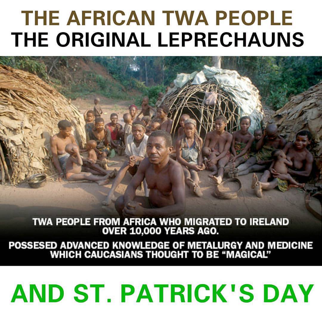 thedivinebantu: “ brothertarik: “ It turns out that the Leprechauns of legend were actually people from Africa known as the Twa. These Twa were diminutive men and women [luchorpán) that grew to a height of about 4’11”. They migrated into Ireland many...