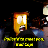 lithefider:peduncling-away-deactivated2019:A very important gifset about how Bad Cop is a huge dork 