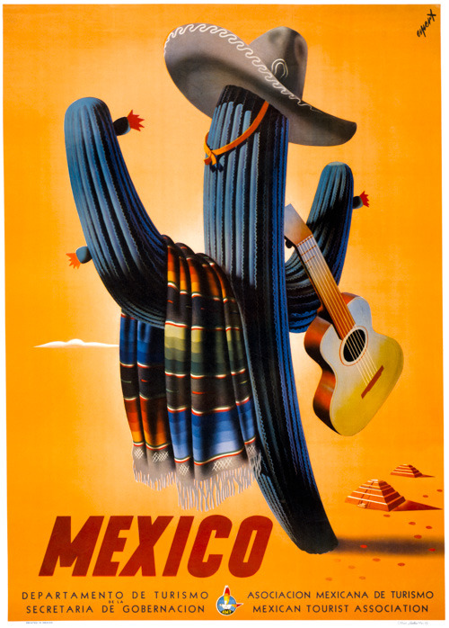 karlrodrique: Vintage Mexican travel poster, 1945. New in Vintage Travel Posters. (via Vintage Mexic