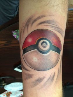 fuckyeahtattoos:  I’ve followed this tumblr for years, I’m happy I can finally share something of my own! Pokémon has meant a lot to me since I started playing the video games at 5 years old, this tattoo represents friendships, lessons, and a life-time