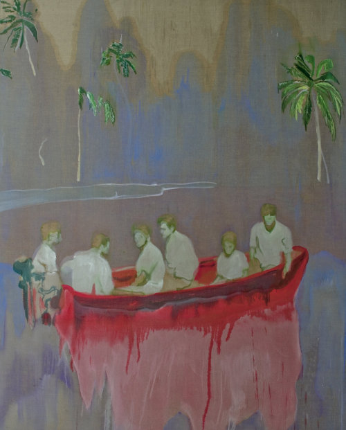 Peter Doig. Figures in a Red Boat, 2007.oil on linen