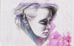 florenciamir:  Self-portrait Mechanical pencils and coloured pencils on paper 35x50 2013 Behance // Instagram // Shop 