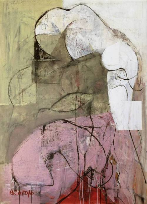 Bruno Varatojo — Composition IV, 2016.  Painting: acrylic, enamel, gesso and ink on wood, 122 x 88 c