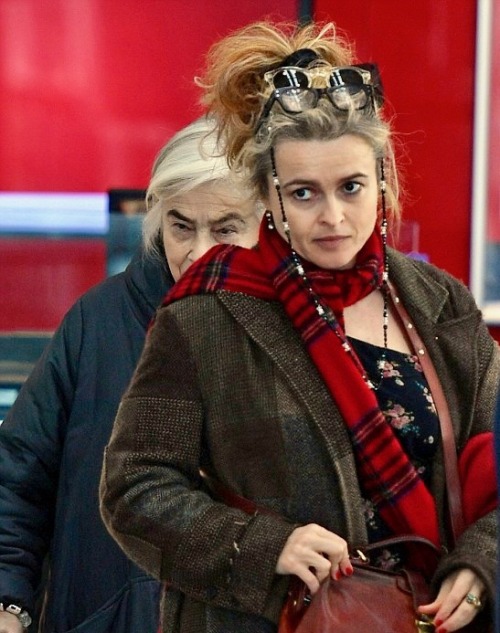 Helena Bonham Carter with her mother Elena Propper de Callejón at Heathrow Airport | 04/03/17Can we 