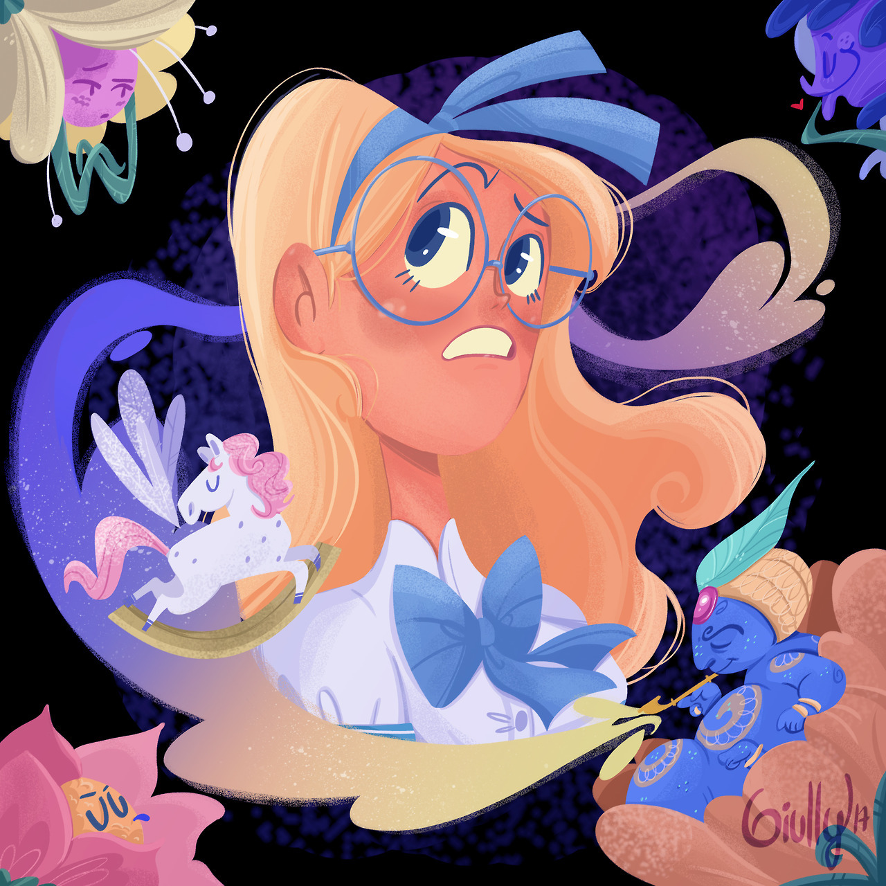 giullyleao:Something Original - Quick illustration of my teen 70′s Alice ( in Wonderland)