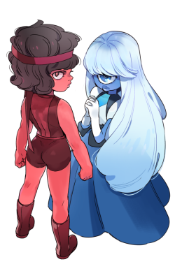 yutaka7:  Ruby and  Sapphire   dat ruby butt thou~ ;9