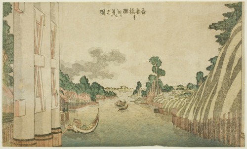 Sumida River seen from Azuma Bridge (Azumabashi yori Sumida wo miru no zu), from a group of Western-