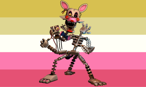 Abrosexual flag but it’s colour picked from Mangle from Five Nights at Freddy’sRequested