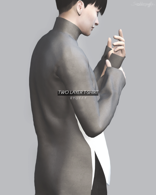 hitohari-sims: simblrryuffy: [Ryuffy] Two Layer T-Shirt Male Clothing Bottom 24 Swatches HQ Compati