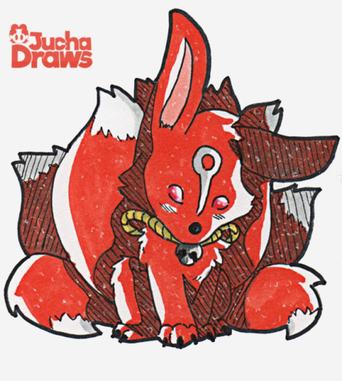 Chibi Kitsune Colorida Com Copics