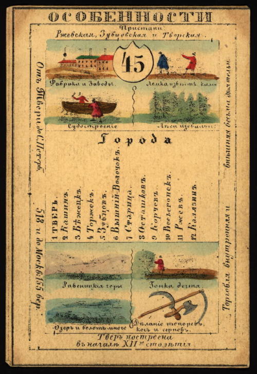 Illustrated cards for the provinces of the Russian Empire (publishedin St. Petersburg 1856).  Each c