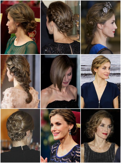 theirroyalhighnessespost: ♕ Queen Letizia of Spain hair appreciation - Updos &amp; Short Hair Ed