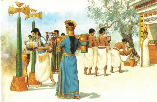 Minoan ritual after Hagia Triada sarcophagus.