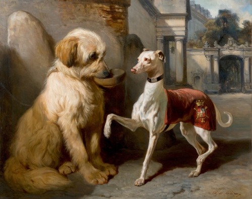 theawesomeadventurer:art-nimals:Alfred de Dreux, Rich and Poor, 1845, Private Collection they are bo