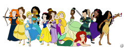 behindbobsburgers:  Disney princesses in the style of Bob’s Burgers 