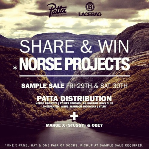 Norse Projects contest on FB. Check it at facebook.com/lacebag good luck! Thx @wallywhoppers