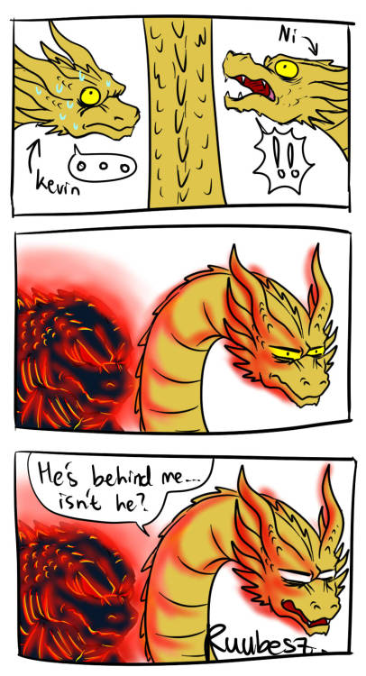 ruubesz-draws: Ghidorah: “Back the f**k up, b*tch! Back the f**k up!!!” *DO NOT REP