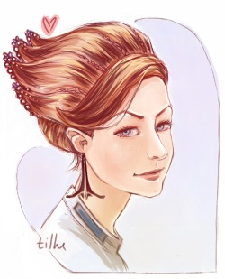 tilhe:  Quick doodle: asari crest hairdo (Ali Hillis) by ~tilhe 