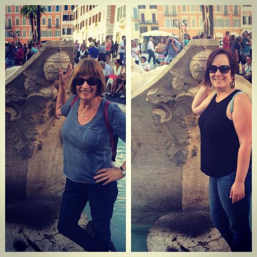 <p>Standing on a fountain. Or in a fountain. Prepositions are hard. #motherdaughterroadtrip #rome #fountainstanding  (at Spanish Steps)</p>