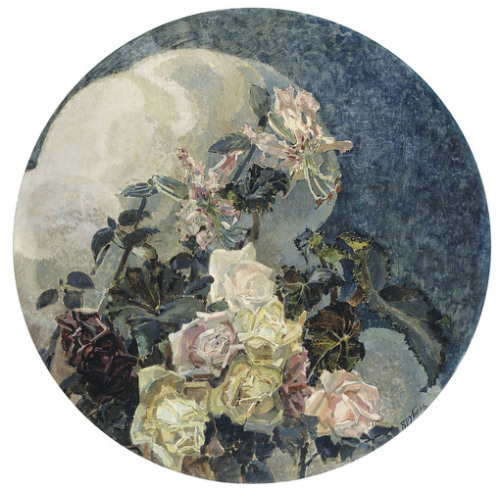 Roses and orchids, 1894, Mikhail VrubelMedium: oil,canvas