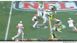 wewantbalance:  The Pro Bowl was tonight.  Above Josh Gordon is flipped on a tackle by fellow Cleveland Brown T.J. Ward  I wouldn’t be surprised if you didn’t know that. Or just didn’t care.  The new draft format was pretty well done and the