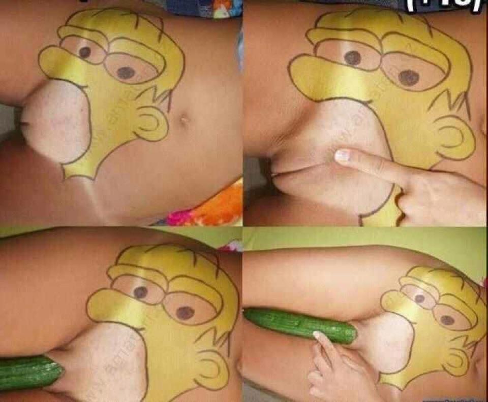 Homer simpson tattoo on pussy