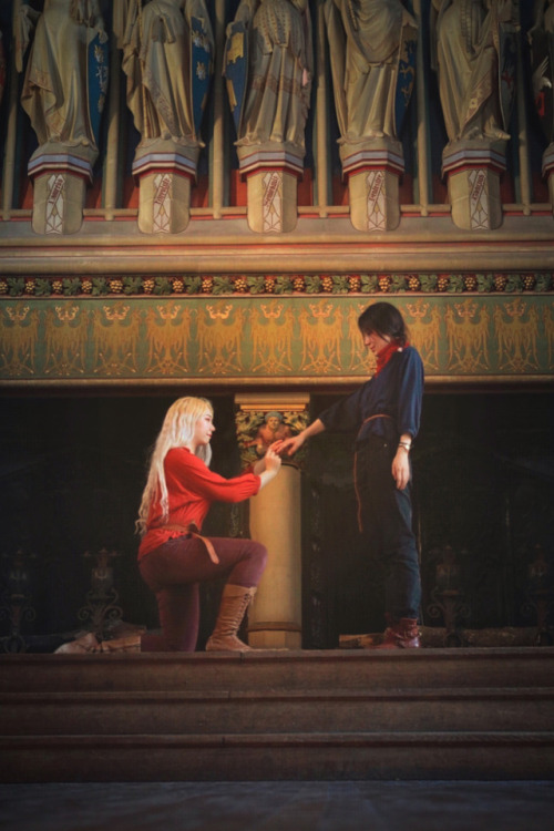 Cosplay in Chateau de Pierrefonds. Female version Merthur.<We are home>Model/Costume/Photograp