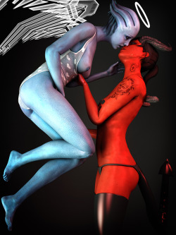 Asarimaniac:    Happy Halloween From Asarimaniac! Kira And Liara Took Their Joint