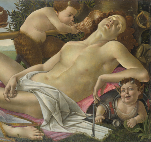 ars-videndi:Sandro Botticelli, Venus and Mars, c.1483, tempera on panel,69 x 173.5 cmNational Galler