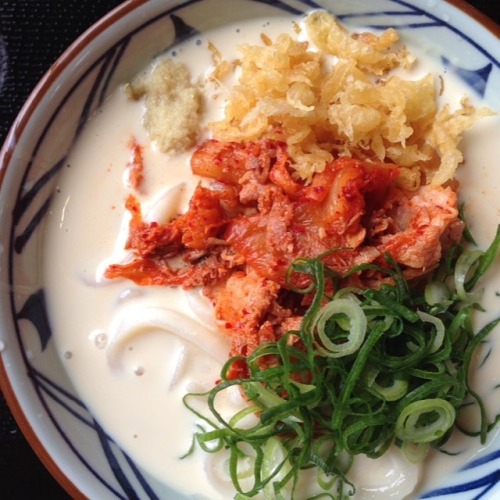 豆乳キムチうどんσ(￣、￣=) 丸亀製麺（伊勢原） #udon #sanukiudon #delicious #isehara