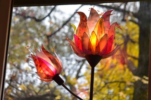 Fabulous Flowers  and Butterflies  lamps by Fiore Di Luce Available Here 