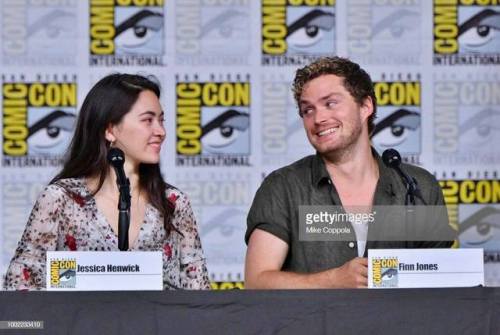 Jessica Henwick and Finn Jones during the SDCC 2018