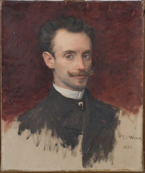 Jean-Joseph Weerts (French, 1846-1927), Unfinished portrait of G. Hecq, 1880. Oil on canvas, 55 x 46 cm. Musée du Berry, Bourges.
