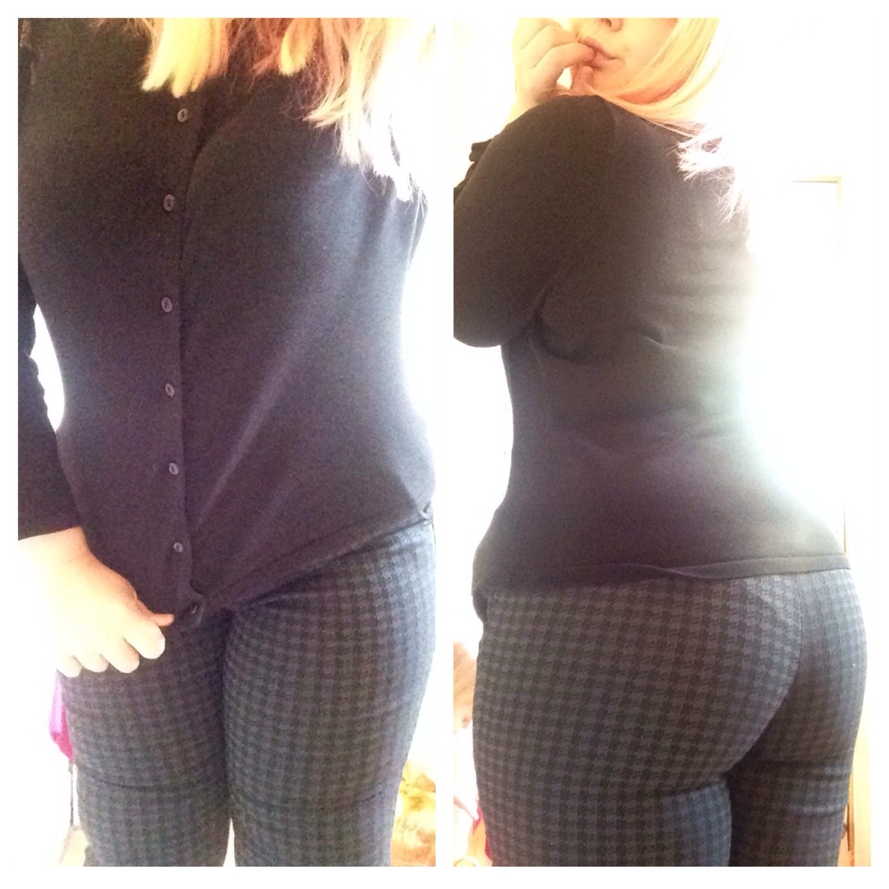 littlestloucub:  Always look fatter from the back, new pants ^.^  Jesus Christ this