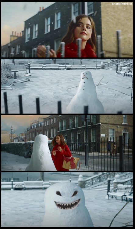 Scene from this year’s Boots Christmas ad, in which Jenna Coleman decorates a snowman.