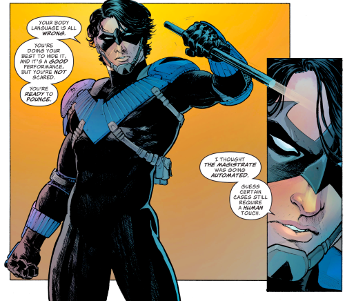 idk why but the chin strap mask does something for meFuture State: Nightwing #1 ⋆ art by Nicola Scot