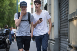 damplaundry:  Yannick Abrath and Flint Louis Hignett at MFW S/S 2016 by Daniel Bruno Grandl