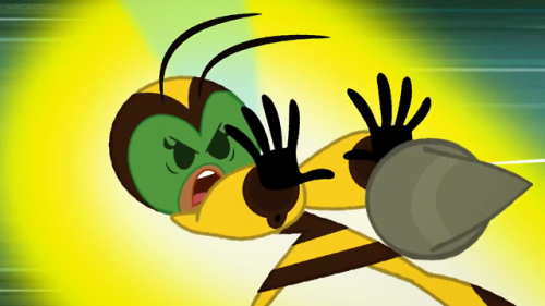 The “monster” stalks Bumblbee into the gym. Cheetah was pretty scary in her debut. If it