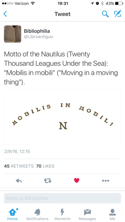“MOBILIS IN MOBILI”As @Libroantiguo says “moving in a moving thing.” Mo
