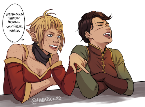 hanatsuki89: So, I got into Dragon Age: Inquisition and drawing my Inqy with Sera brings me joy.