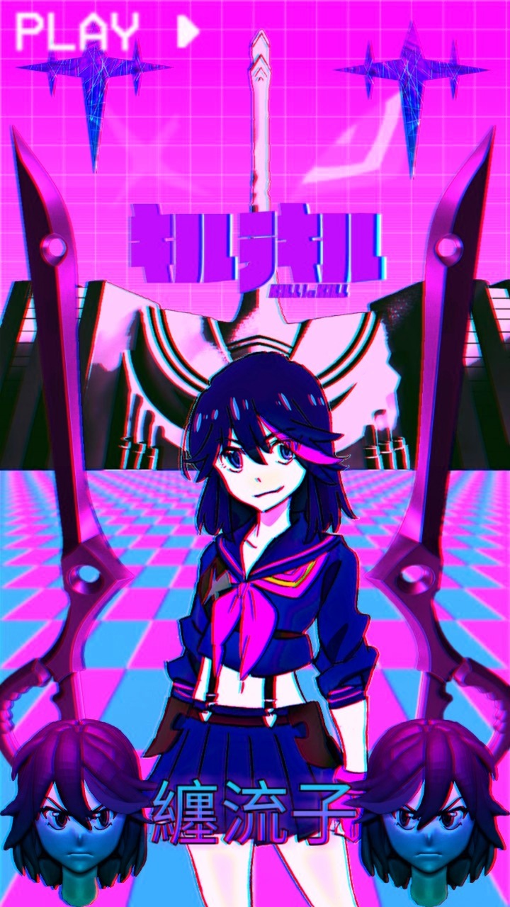 ANIME AESTHETHIC EDITS/WALLPAPERS — Vaporwave edit - Ryuko Matoi