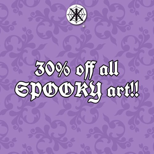 Since Halloween is almost here I’m running a sale on all of my original spooky art pieces!! Link to 