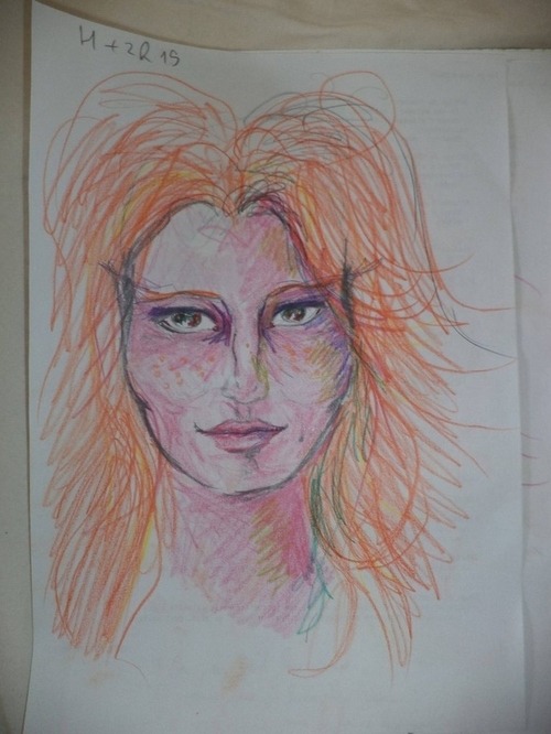 mindblowingart:   A girl draw a series of self-portraits after she’d taken LSD