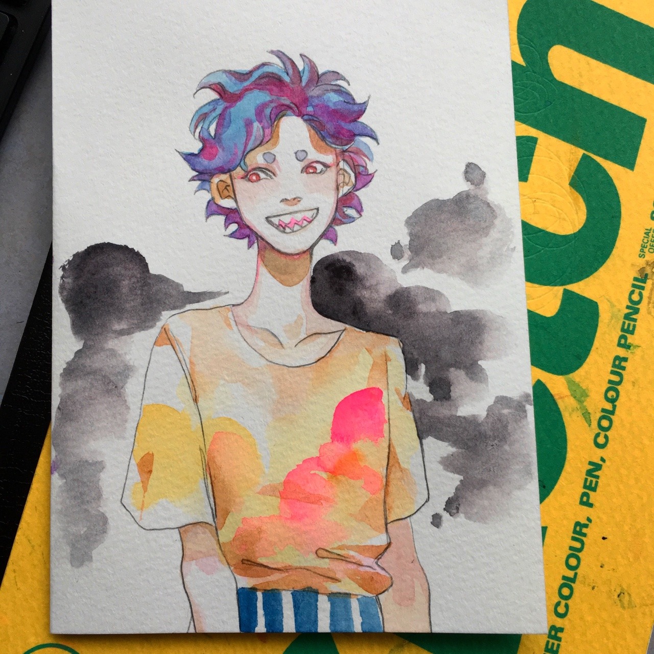 c2oh:  my digital painting style transferred over to my traditional style so now