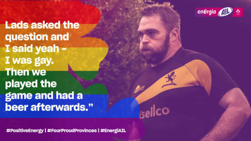 Darren Morrin of Malahide Rugby Club, County Dublin comes out with the full support of his club and 